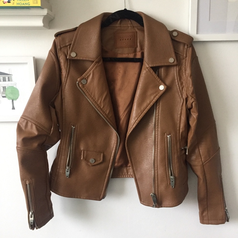 Blank NYC Brown Vegan Moto Jacket